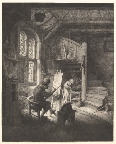 Malarz w swojej pracowni, ca. 1667. autorstwa Adriaen Jansz. van Ostade