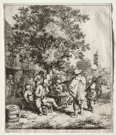 Skrzypek i chłopiec z liry korbowej. autorstwa Adriaen Jansz. van Ostade