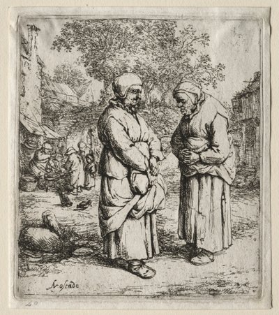 Dwie plotki. autorstwa Adriaen Jansz. van Ostade