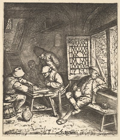 Gracze Tric Trac, 1610-85. autorstwa Adriaen Jansz. van Ostade