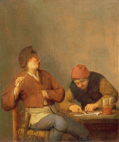 Dwóch palaczy we wnętrzu, 1643 autorstwa Adriaen Jansz. van Ostade
