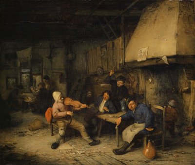 Skrzypek i pijący farmerzy w tawernie, 1663 autorstwa Adriaen Jansz. van Ostade