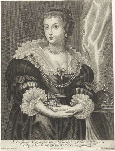 Portret Henrietty Marii, żony Karola I z Anglii autorstwa Adriaen Lommelin