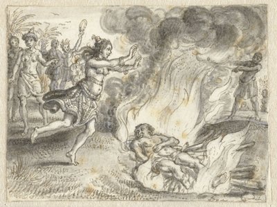 Kremacja praktykowana przez ludzi w dalekiej krainie autorstwa Adriaen Pietersz van de Venne