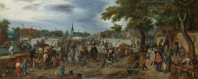 Książę Maurycy i Fryderyk Henryk na targach konnych w Valkenburgu, 1618 r. autorstwa Adriaen Pietersz van de Venne
