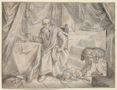 Studium do „Mężczyzna w okularach mówi” autorstwa Adriaen Pietersz van de Venne