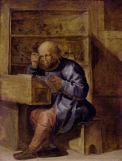 Korektor Cornelis Kiel przy pracy, I poł. XVII w. autorstwa Adriaen Pietersz. van de Venne