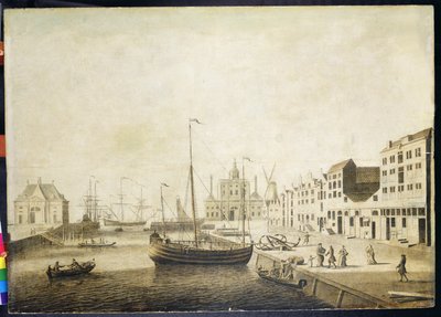 Widok na Leuvehaven (grisaille) autorstwa Adriaen or Abraham Salm