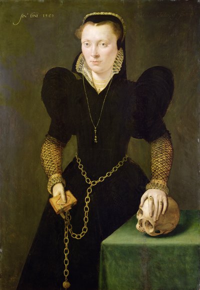 Katarzyna z Berain (1535-91) 1568 (olej na płycie) autorstwa Adriaen van Cronenburgh