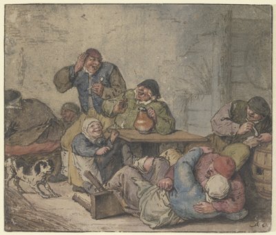 Weseli chłopi w gospodzie autorstwa Adriaen van Ostade