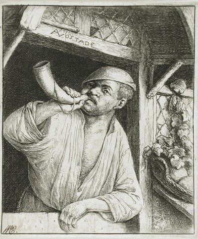 Piekarz dmący w róg autorstwa Adriaen van Ostade