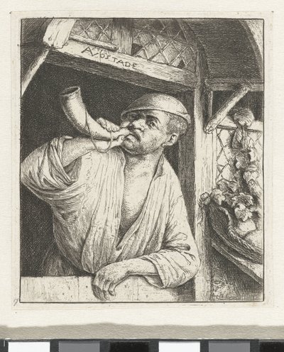 Baker dmucha w róg autorstwa Adriaen van Ostade