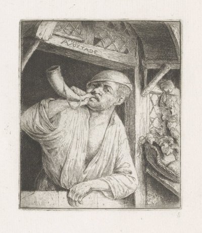 Bakker dmie w róg w drzwiach autorstwa Adriaen van Ostade