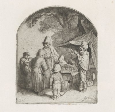 Liczby na straganie znachora autorstwa Adriaen van Ostade