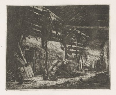 Wnętrze stodoły autorstwa Adriaen van Ostade
