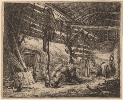 Wnętrze stodoły autorstwa Adriaen van Ostade