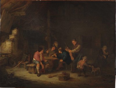Wnętrze z chłopami autorstwa Adriaen Jansz. van Ostade