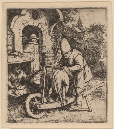 Szlifierka do noży autorstwa Adriaen van Ostade