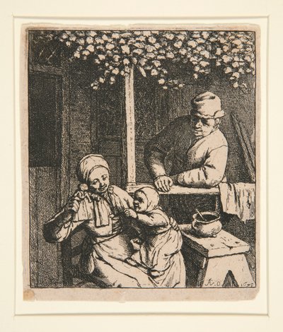 La poupee pragnienie [Kobieta drażni dziecko lalką] autorstwa Adriaen van Ostade