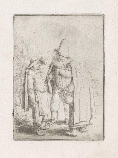 Mężczyzna z plisowaną obrożą z chłopską parą Trzy groteskowe postacie autorstwa Adriaen van Ostade