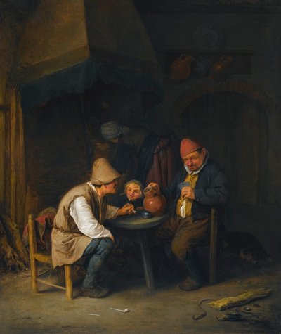 Rodzina chłopska we wnętrzu autorstwa Adriaen van Ostade