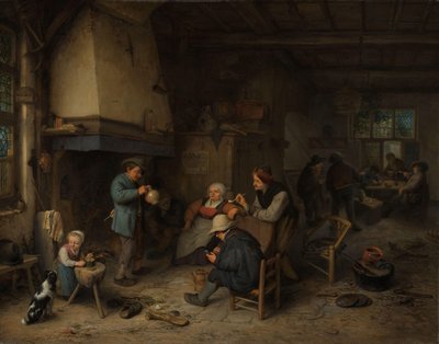 Chłopi we wnętrzu autorstwa Adriaen van Ostade