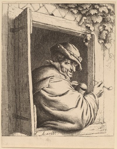 Palacz w oknie autorstwa Adriaen van Ostade