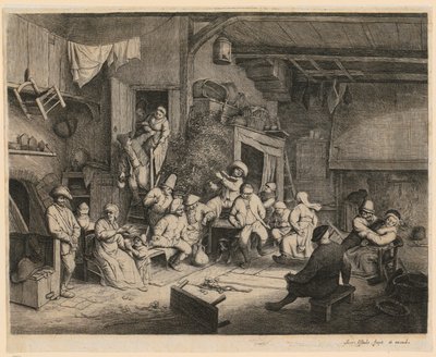Taniec w gospodzie autorstwa Adriaen van Ostade