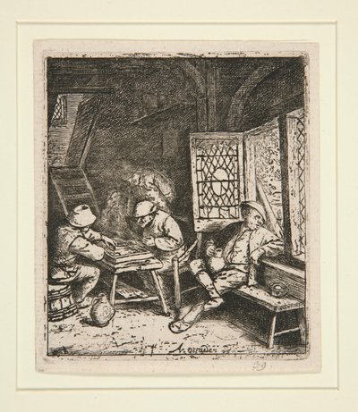 Gracze w tryktraka autorstwa Adriaen van Ostade