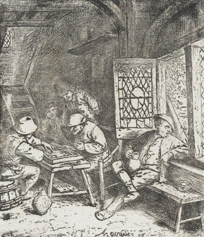 Gracze w backgammona autorstwa Adriaen van Ostade