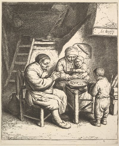Błogosławieństwo, 1610-85. autorstwa Adriaen van Ostade