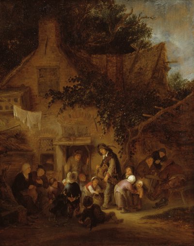 Młynek do organów przed chatą autorstwa Adriaen van Ostade