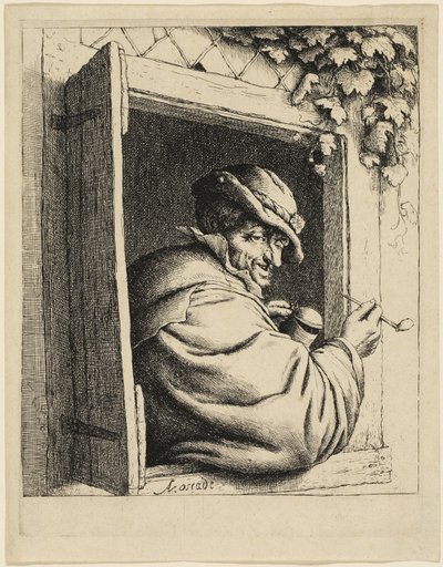 Palacz przy oknie autorstwa Adriaen van Ostade