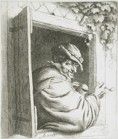 Palacz przy oknie autorstwa Adriaen van Ostade