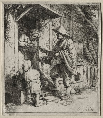Sprzedawca spektaklu autorstwa Adriaen van Ostade