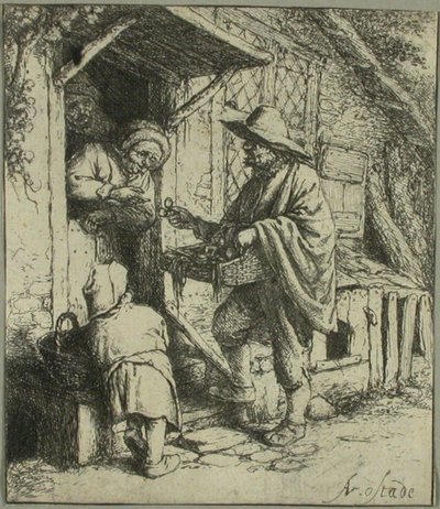 Sprzedawca okularów autorstwa Adriaen van Ostade