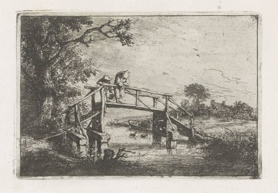 Dwóch rybaków na moście autorstwa Adriaen van Ostade