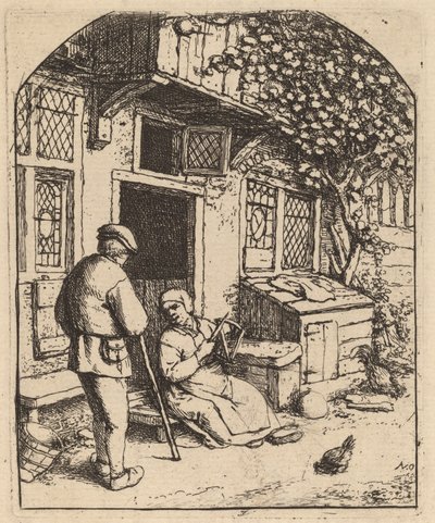 Kobieta nawijająca się na szpulę (La Devideuse) autorstwa Adriaen van Ostade