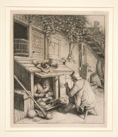 a. Szewc b. Śpiewacy autorstwa Adriaen van Ostade
