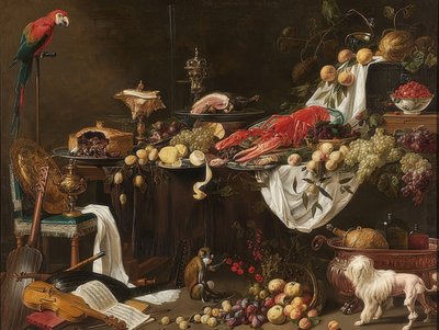 Bankietowa martwa natura. 1644 autorstwa Adriaen van Utrecht