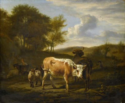 Krajobraz górski z krowami, 1663 autorstwa Adriaen van de Velde
