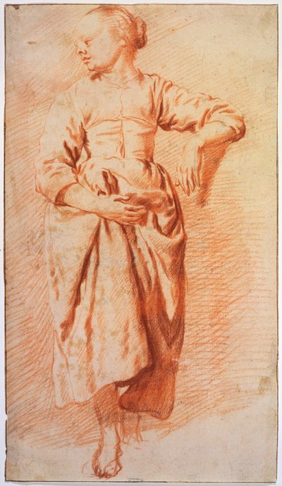 Kobieta w stroju chłopskim, początek lat 70. XVII wieku autorstwa Adriaen van de Velde