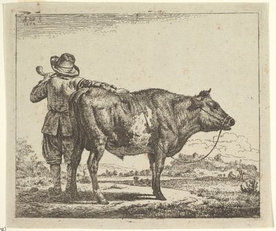 Młody pasterz z bykiem, z różnych zwierząt, 1659. autorstwa Adriaen van de Velde