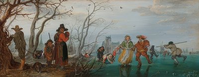 Zima (przyjemność na lodzie). 1625 autorstwa Adriaen van de Venne