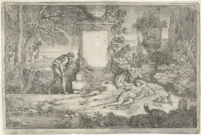 Śpiące pasterki Pejzaże, seria 1 (tytuł serii) autorstwa Adriaen van der Kabel