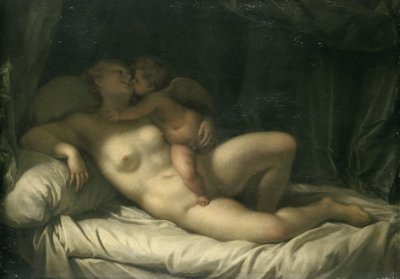 Amor całuje Wenus autorstwa Adriaen van der Werff (manner of)
