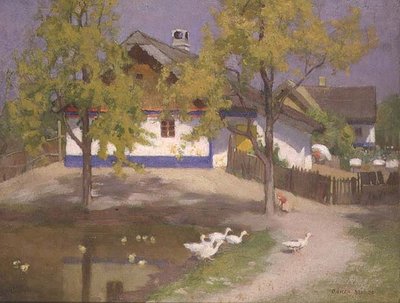 Słowiańska chata w Kalocsa, ok. 1905-07 (olej na pokładzie) autorstwa Adrian Scott Stokes