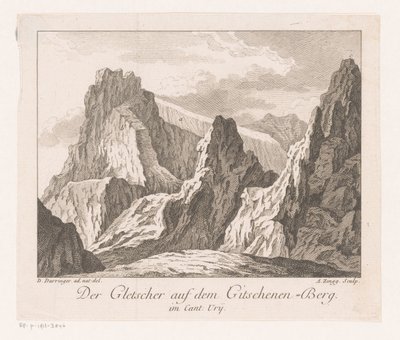 Widok na lodowiec w Alpach Der Gletscher auf dem Gitschenen-Berg (tytuł na obiekcie) autorstwa Adrian Zingg