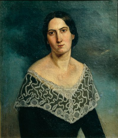Portret pani Bonini Gardi (olej na płótnie) autorstwa Adriano Baldini