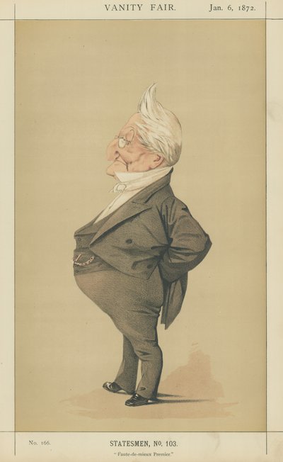 Adolphe Thiers (kolorowa litografia) autorstwa Adriano Cecioni